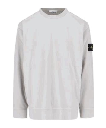 Stone Island Crewneck Sweatshirt With Raised Seams In Gray