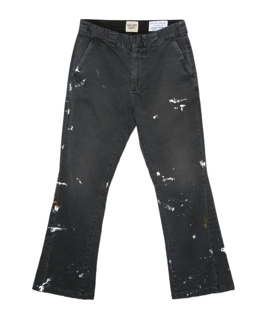 Gallery Dept. Paint Splatter-detail Trousers In Black