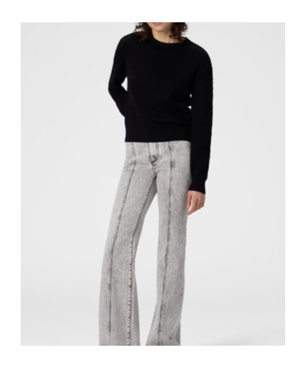 Missoni Crew Neck Sweater With Chevron Pattern In Black