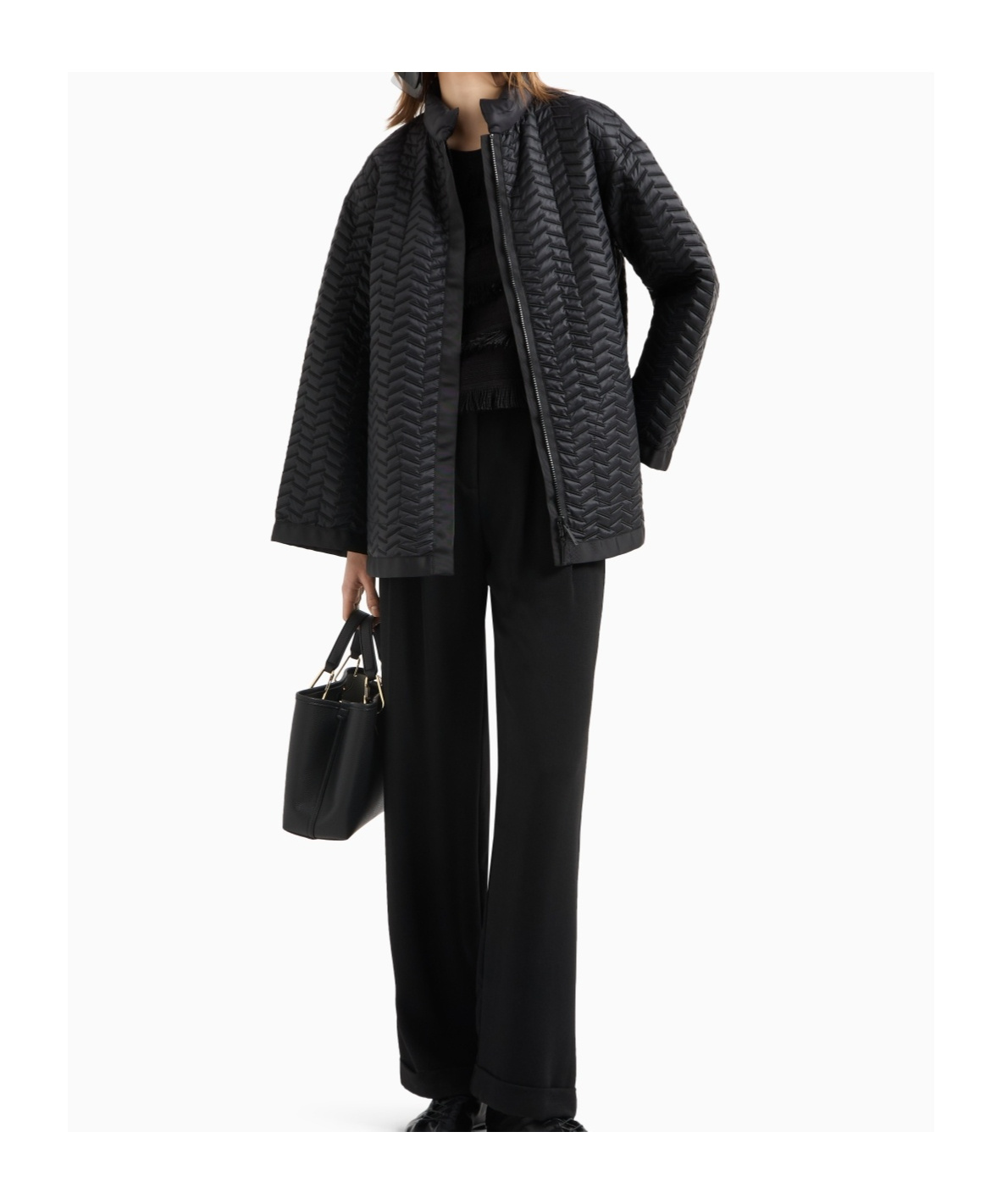 Shop Emporio Armani Quilted Jacket In Black