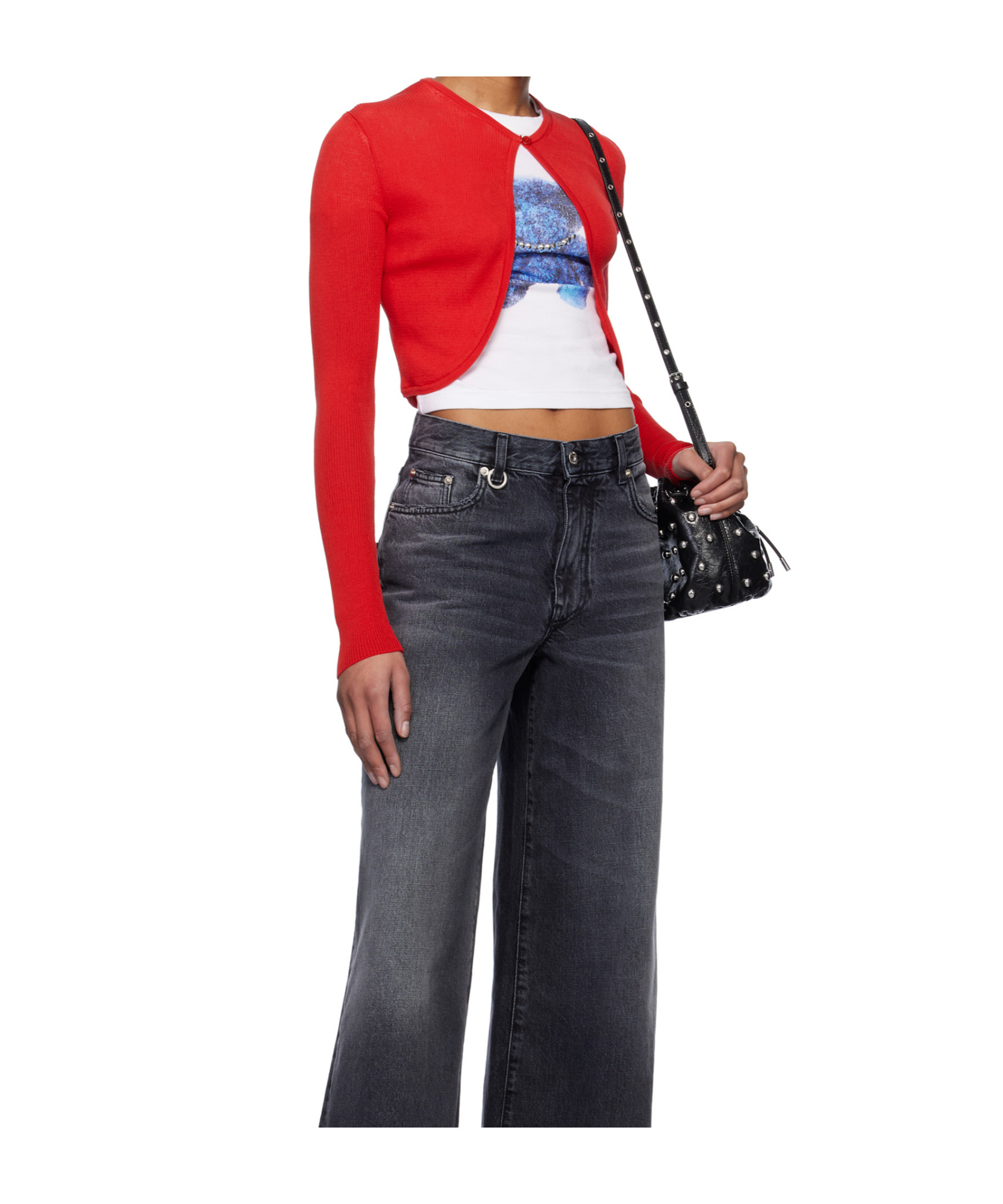 We11 Done Crew Neck Long Sleeve Sweater In Red