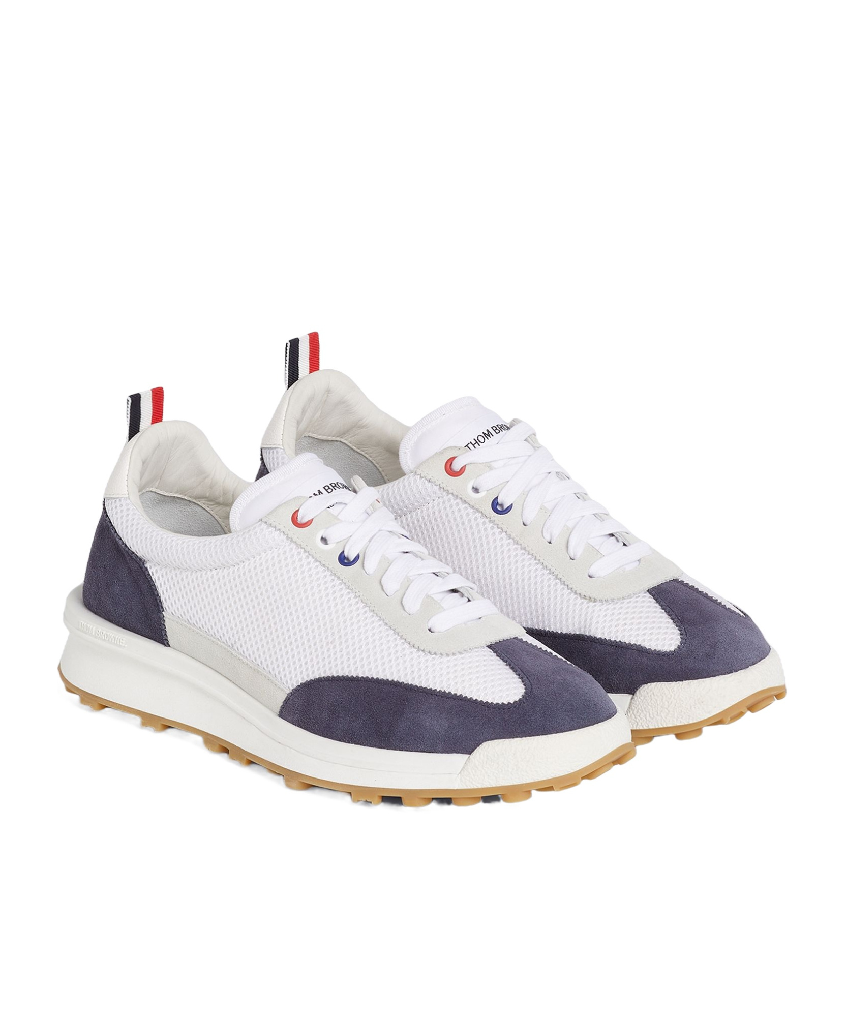 Thom Browne Tech Runner In Fine Kid Suede In White