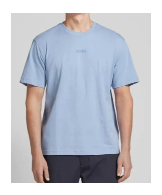 Hugo Boss Logo Pattern T-shirt In Blue