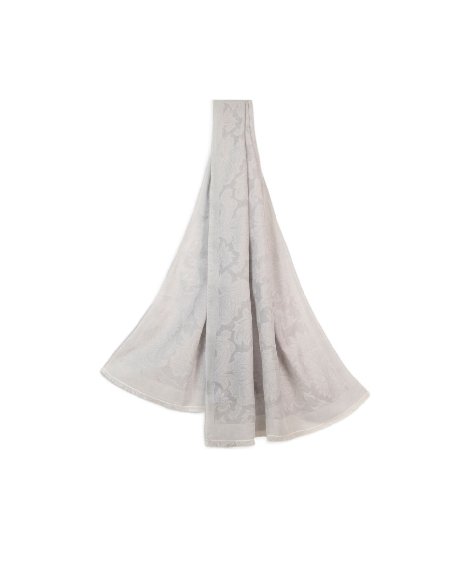 Etro Floral Cotton Scarf In White