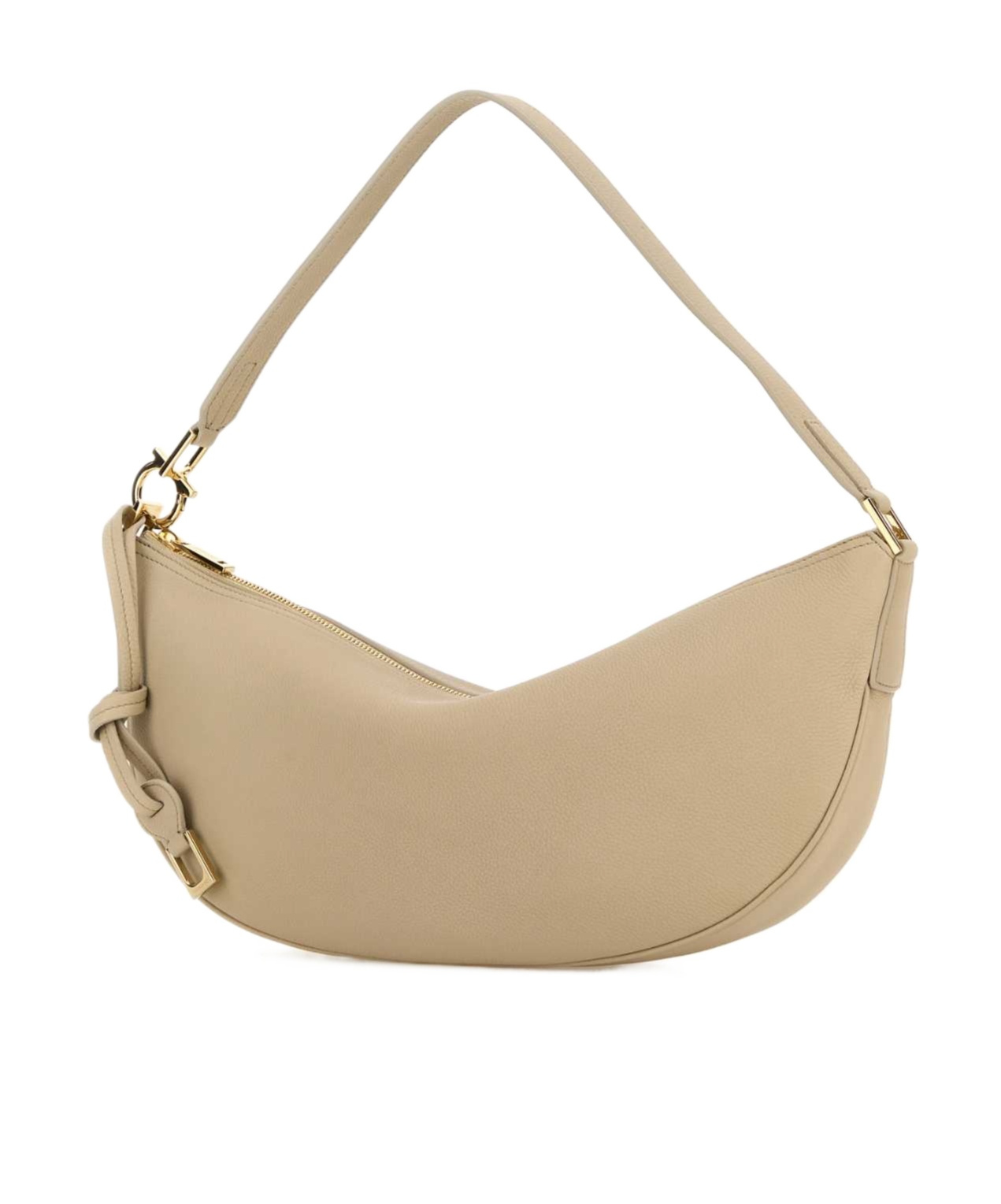 Shop Ferragamo Leather Shoulder Bag In Sand