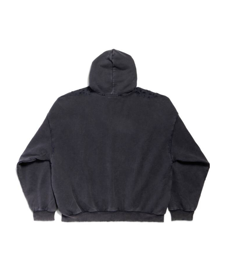 Balenciaga Logo-print Hoodie In Black