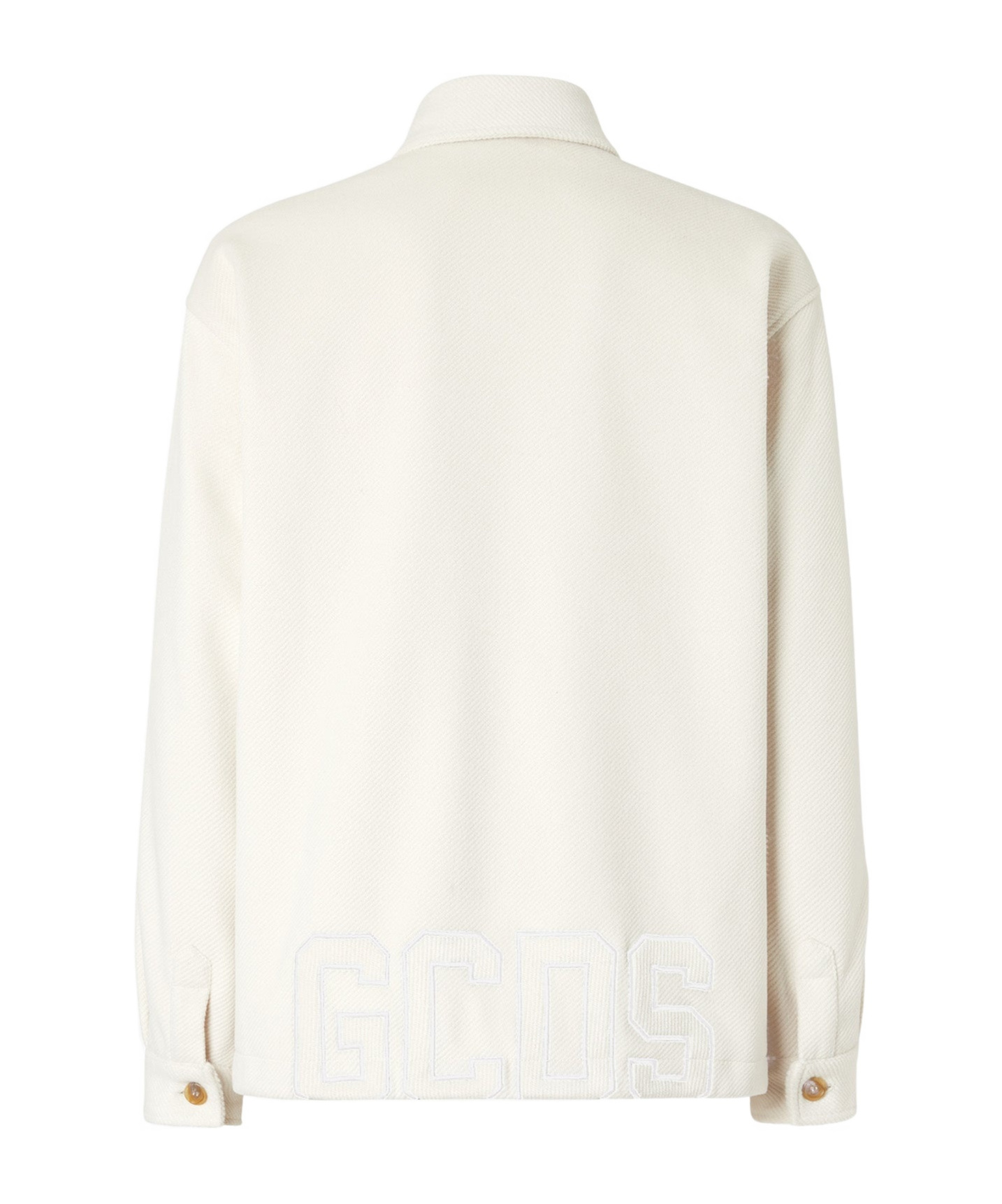 Gcds Logo-embroidered Button-up Jacket In White
