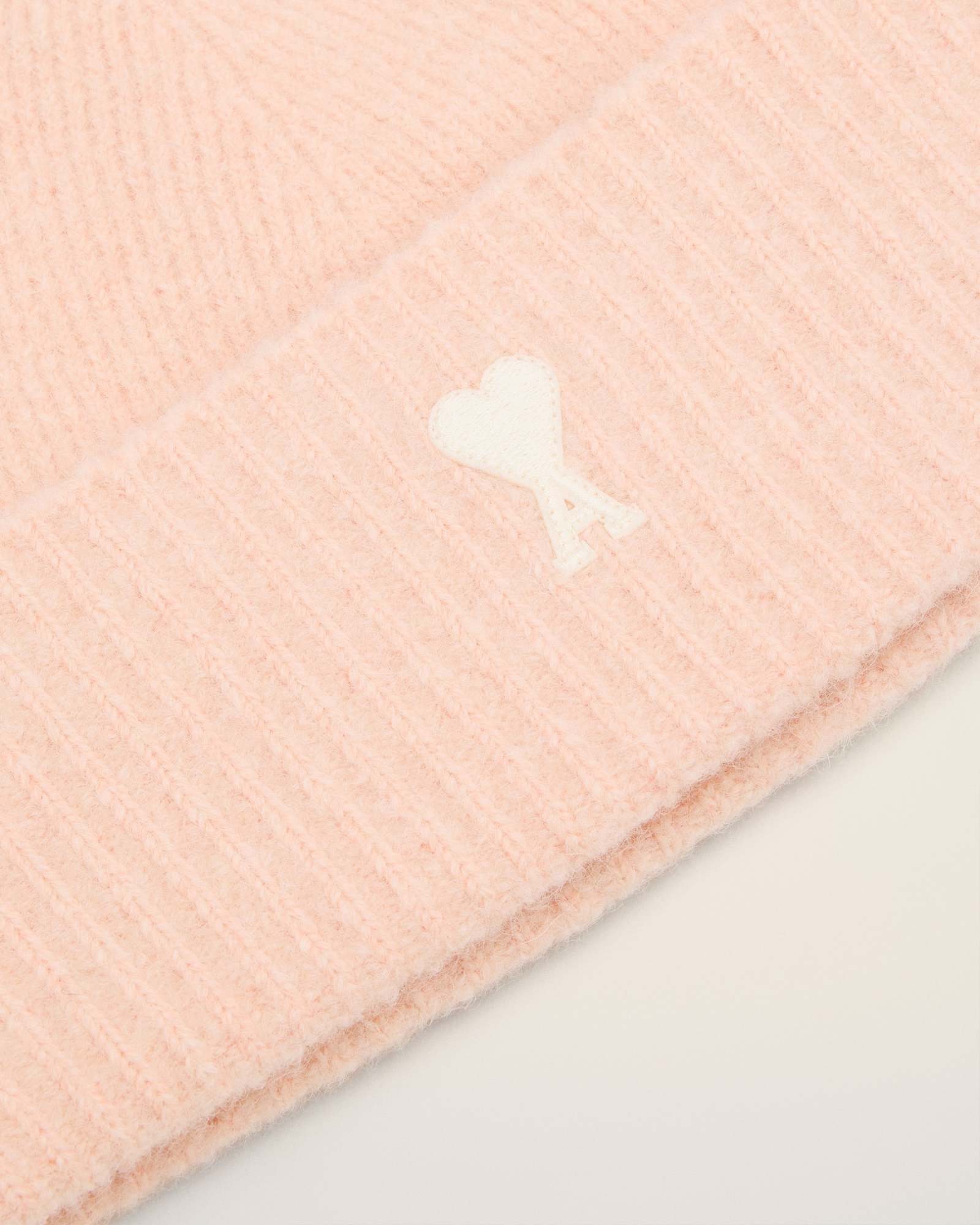 Ami Alexandre Mattiussi Pink Alpaca Striped Ami De Coeur Beanie Pink In Neutral