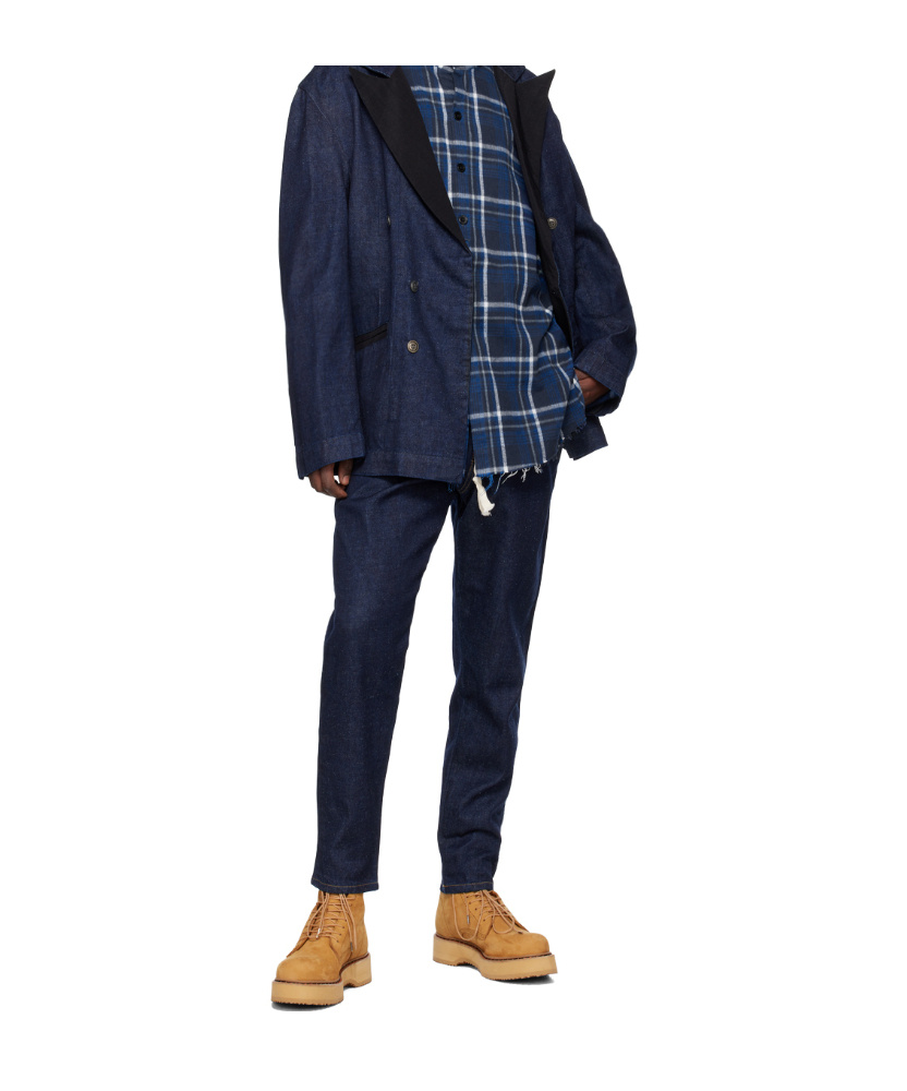 Greg Lauren Drawstring Waist Jeans In Black