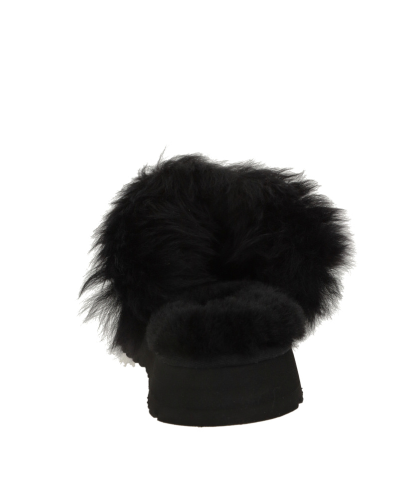 Ugg Disquette Chalet Slippers With Fur And Platform In Black