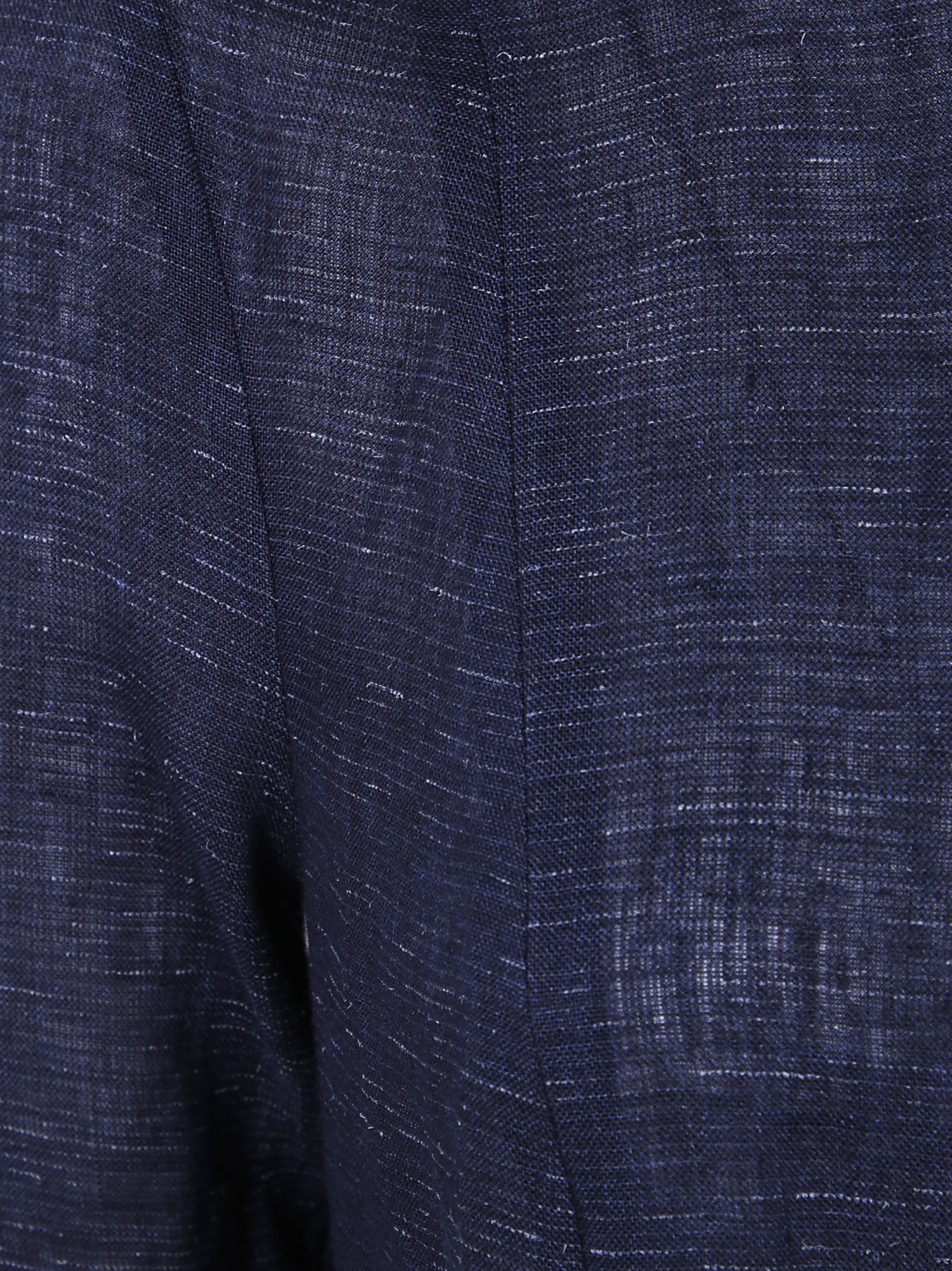 Emporio Armani Icon Linen Blend Chambray Maxi Dress In Navy Blue