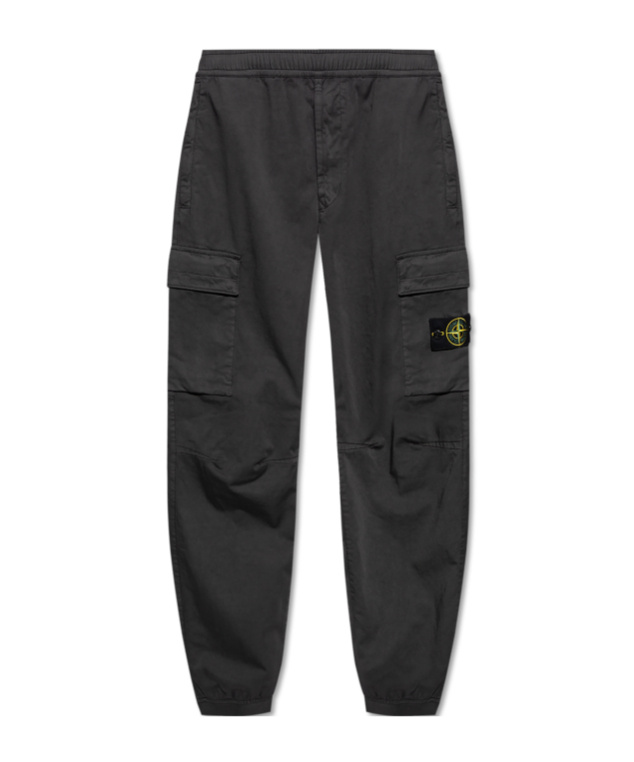 Stone Island 3100033 Cargo-pocket Elasticated Trousers In Black
