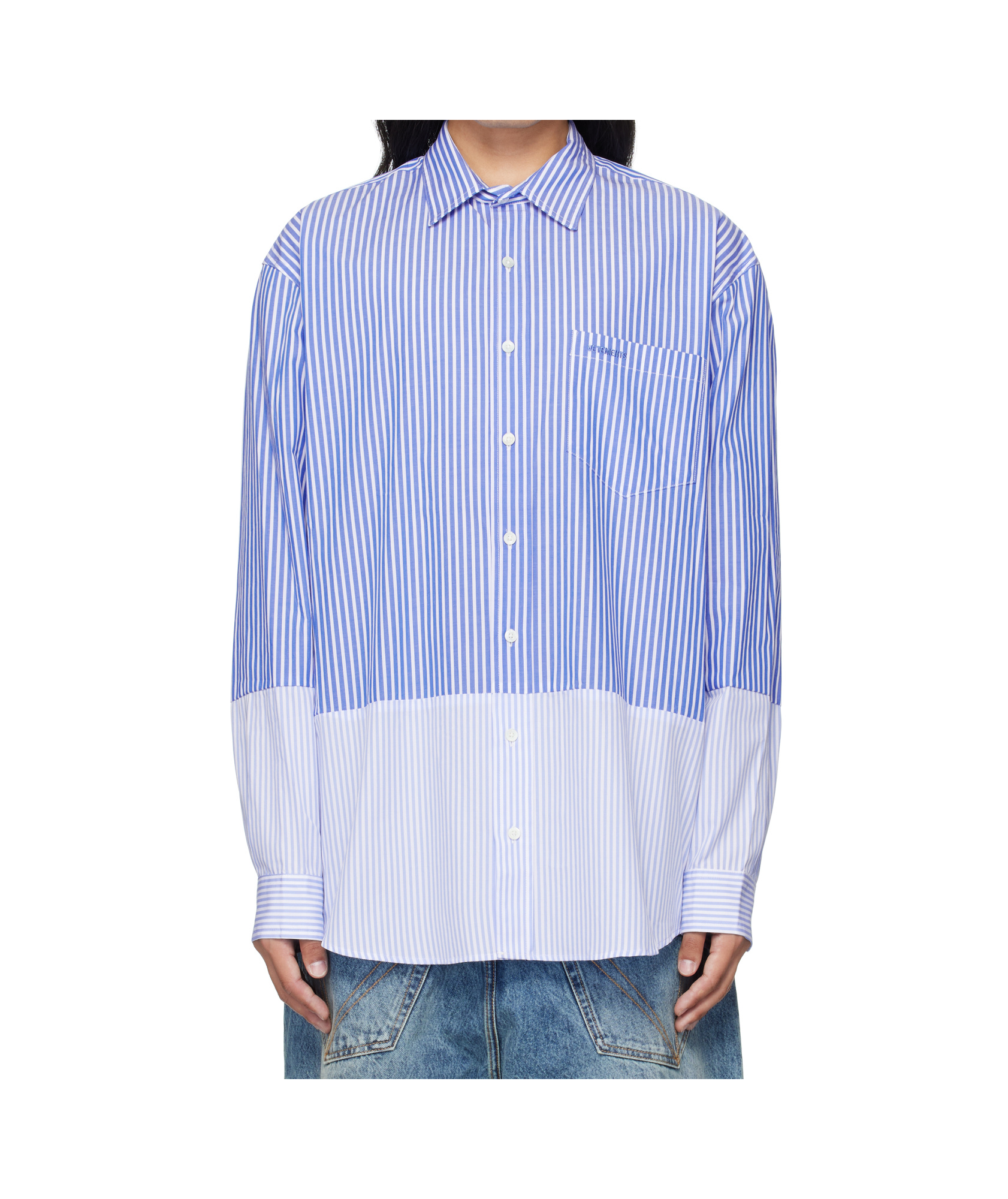 Vetements Splitted Shirt In Blue