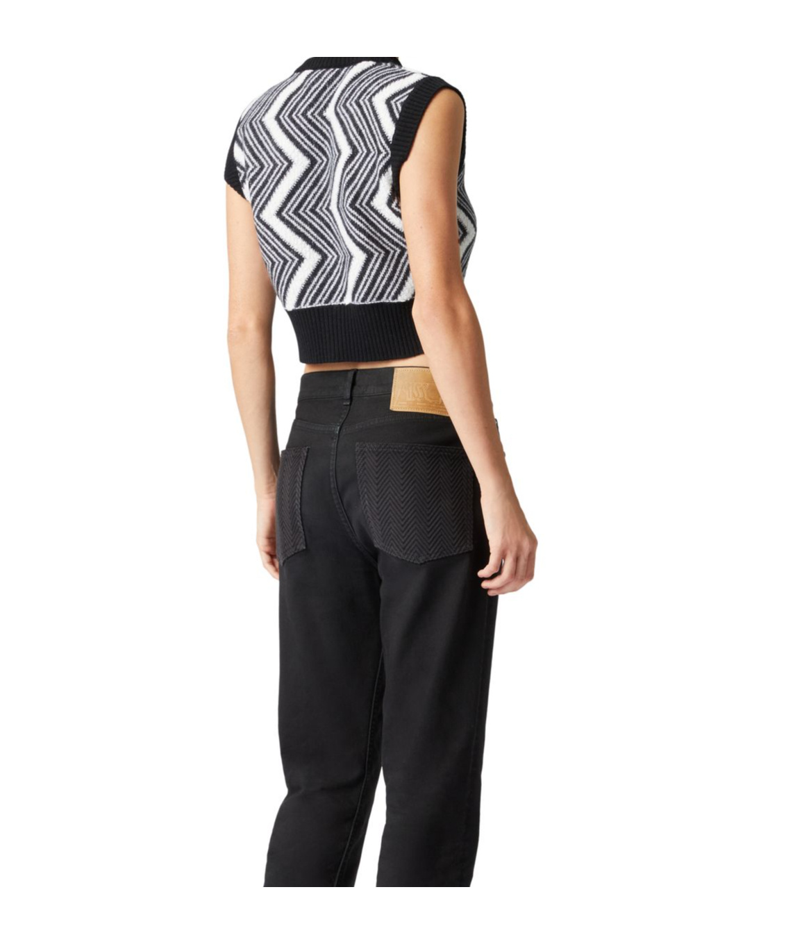 Missoni Crew Neck Knitted Vest In Black