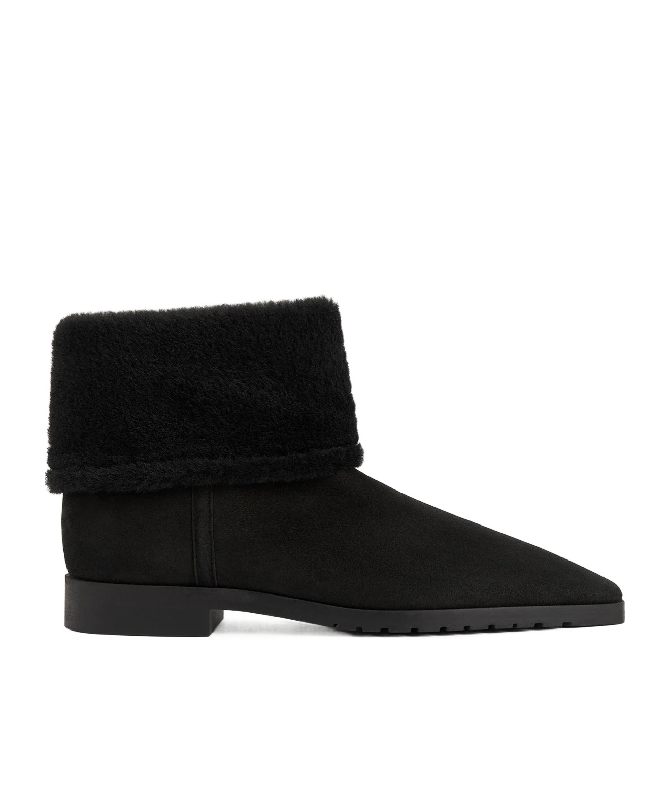 Totême Fold-down Shearling Boots In Black