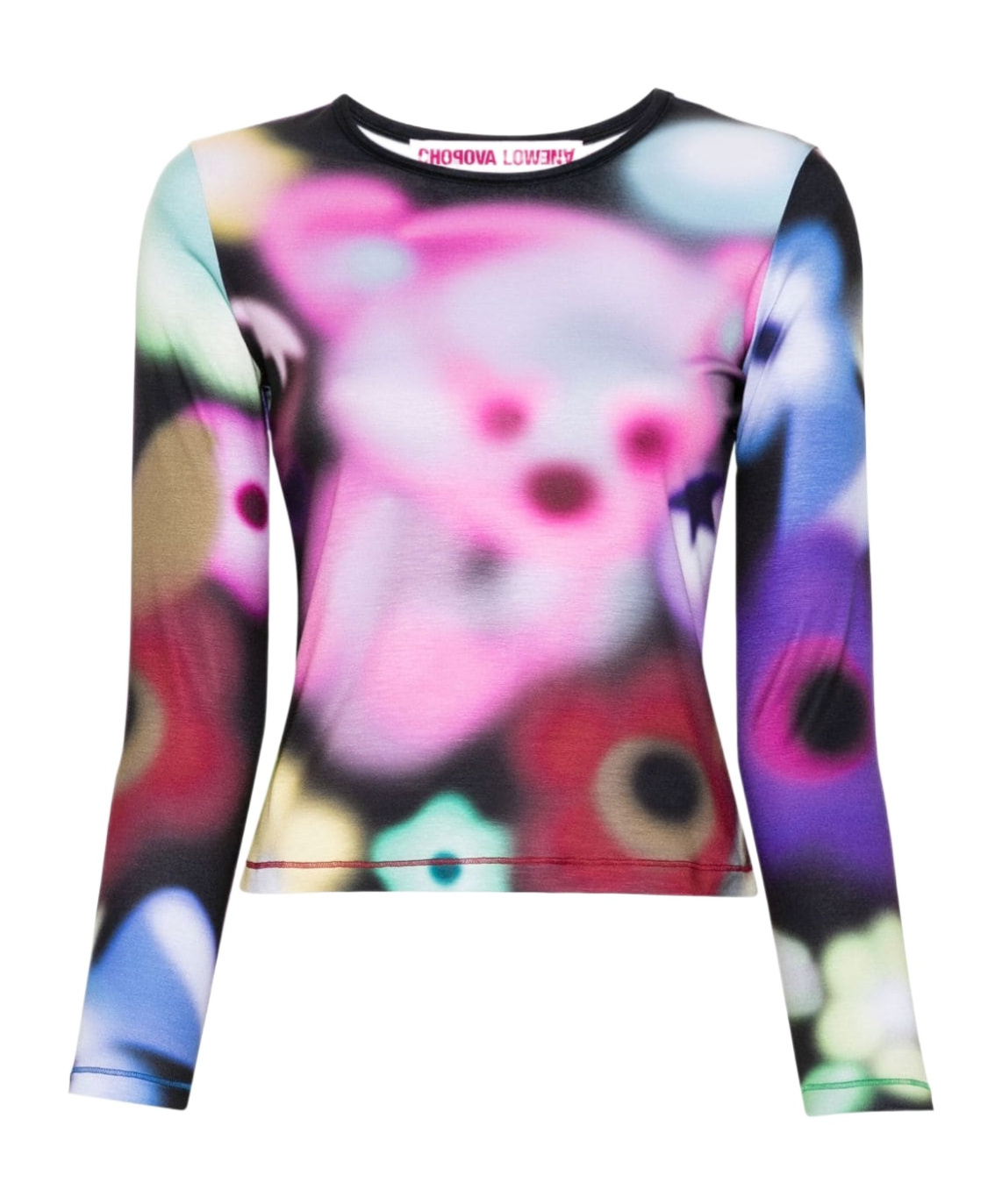 Chopova Lowena Multicolor Airbrush Bear Long Sleeve T-shirt In Black