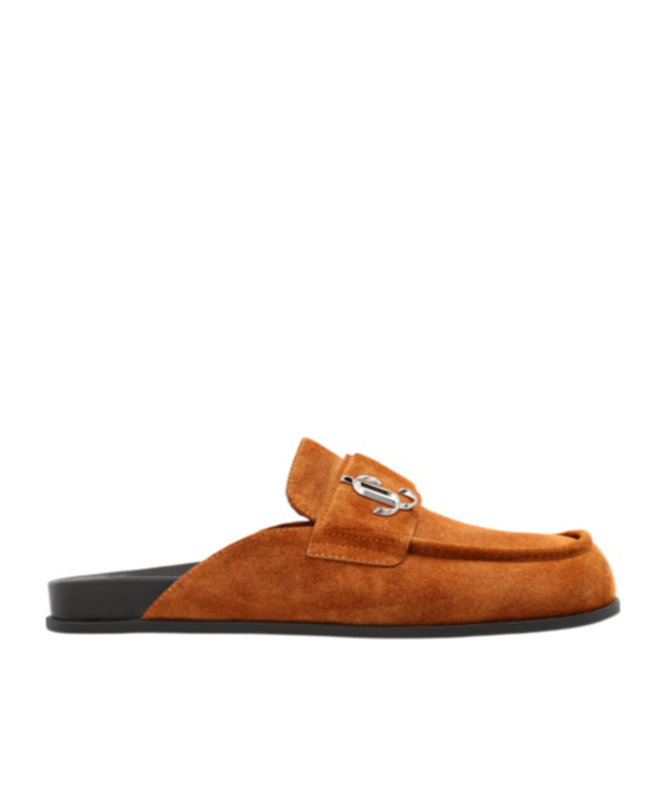 Jimmy Choo Milo Suede Slippers In Brown