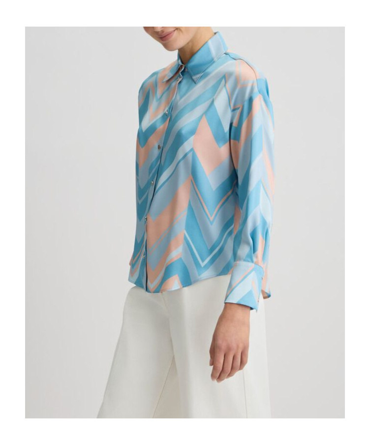 Liu •jo Chevron-print Shirt In Multi