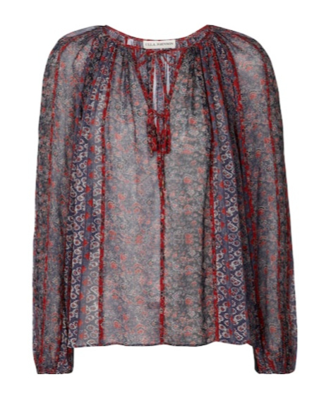 Ulla Johnson Deetra Floral Silk Blouse In Gray