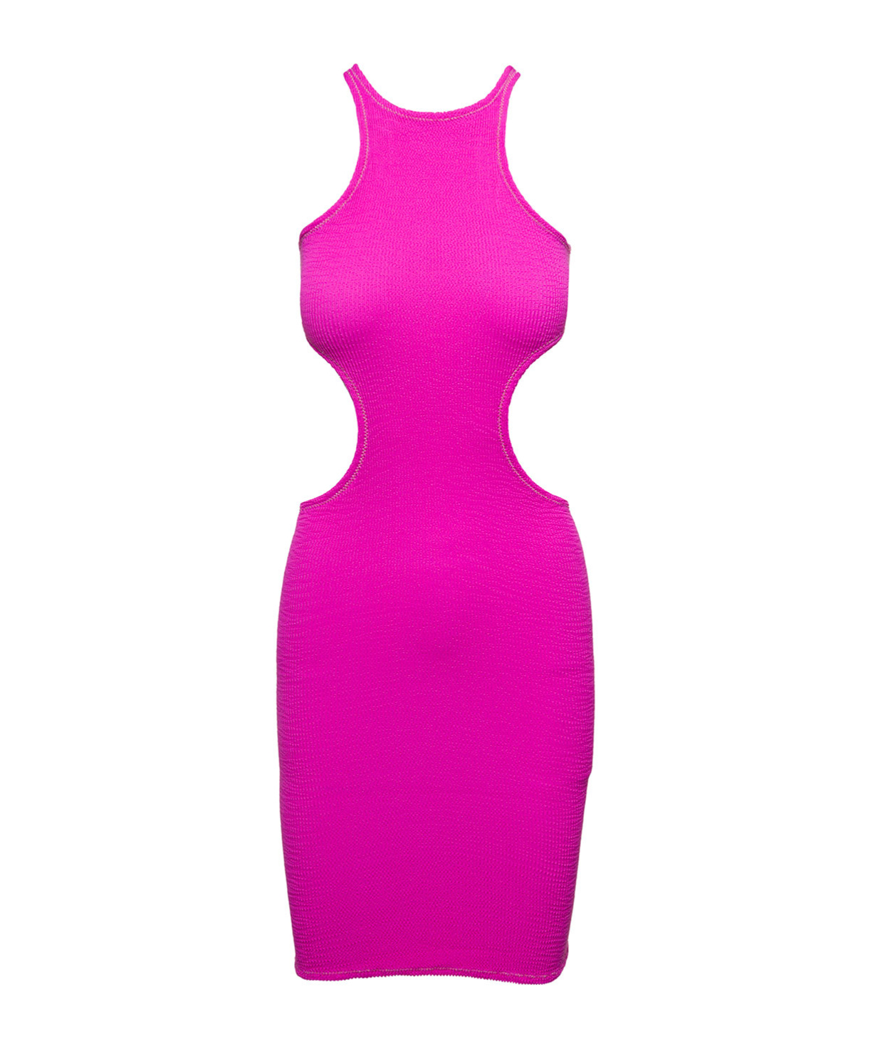 Reina Olga Ele Mini Dress With Cut-out Detailing In Fuchsia Technical Fabric Woman In Purple