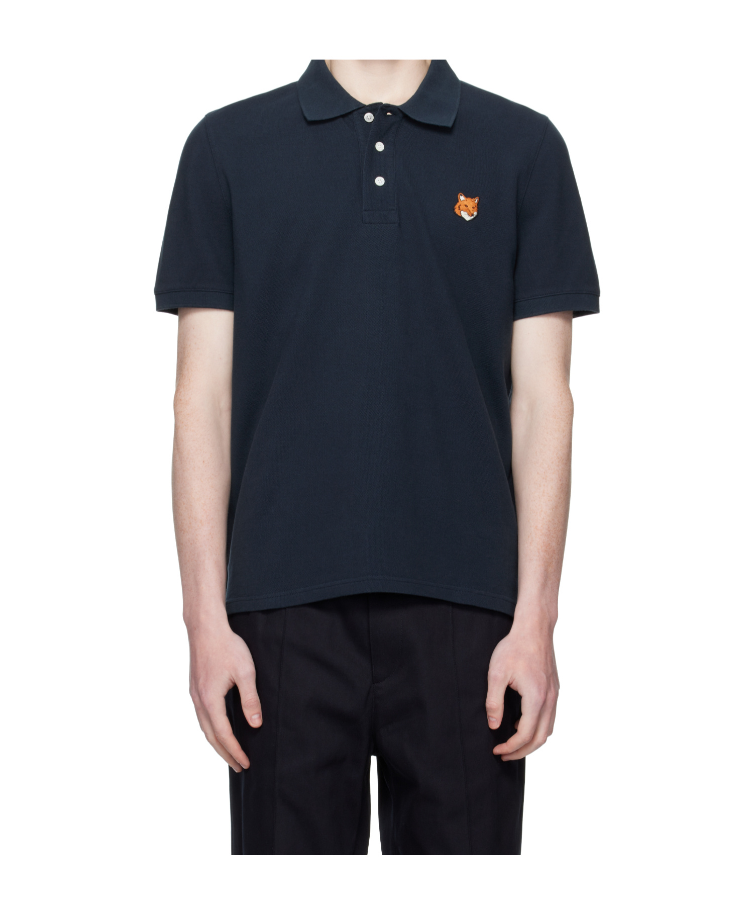 Maison Kitsuné Fox Head Patch Regular Polo Classic Navy In Blue