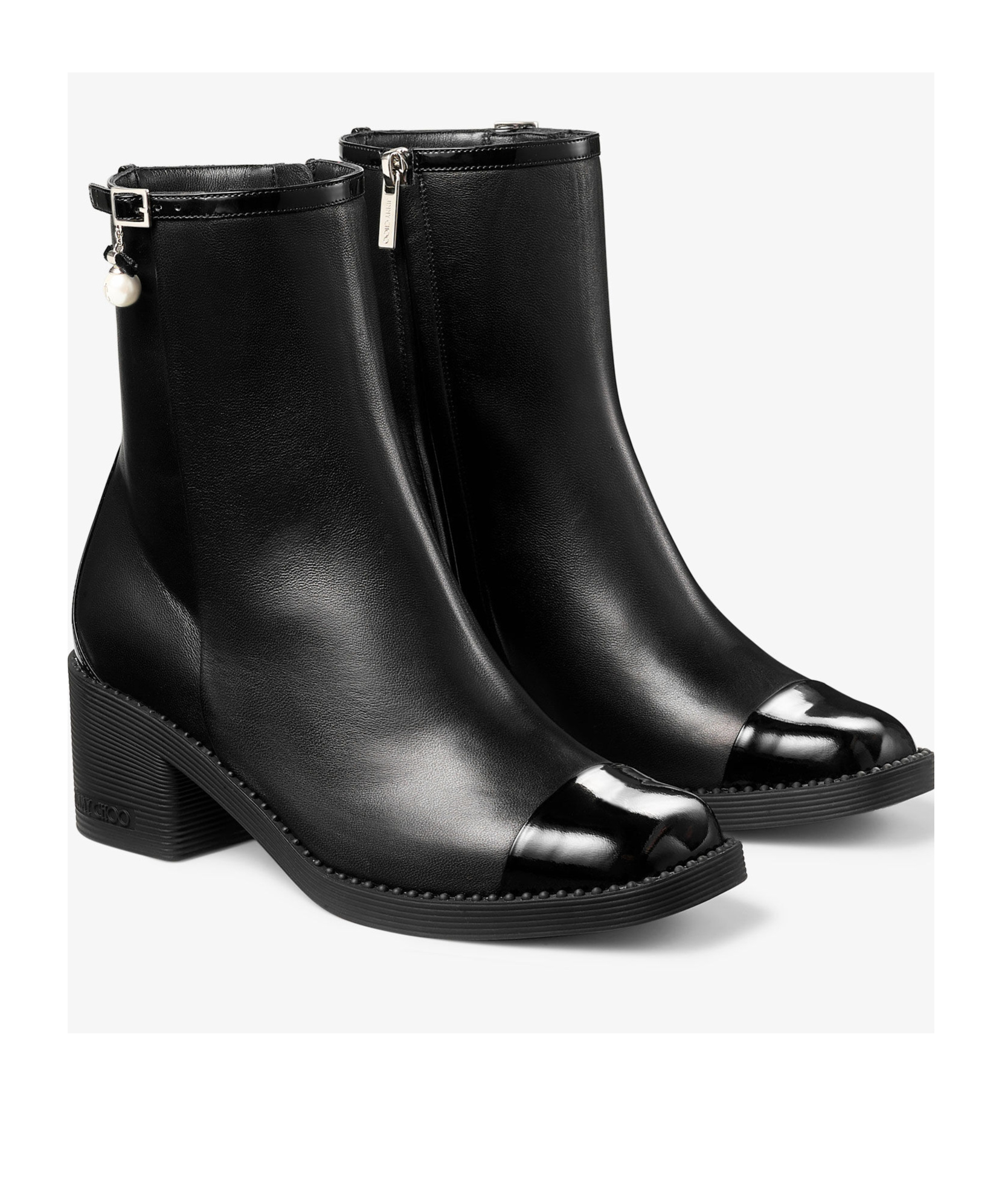 Jimmy Choo Zipper Ankle Boots In Black