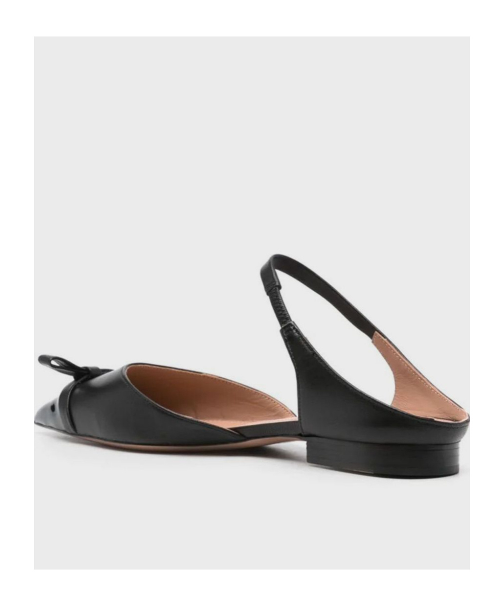 Malone Souliers Blythe 10 Bow-detailed Leather Point-toe Flats In Black