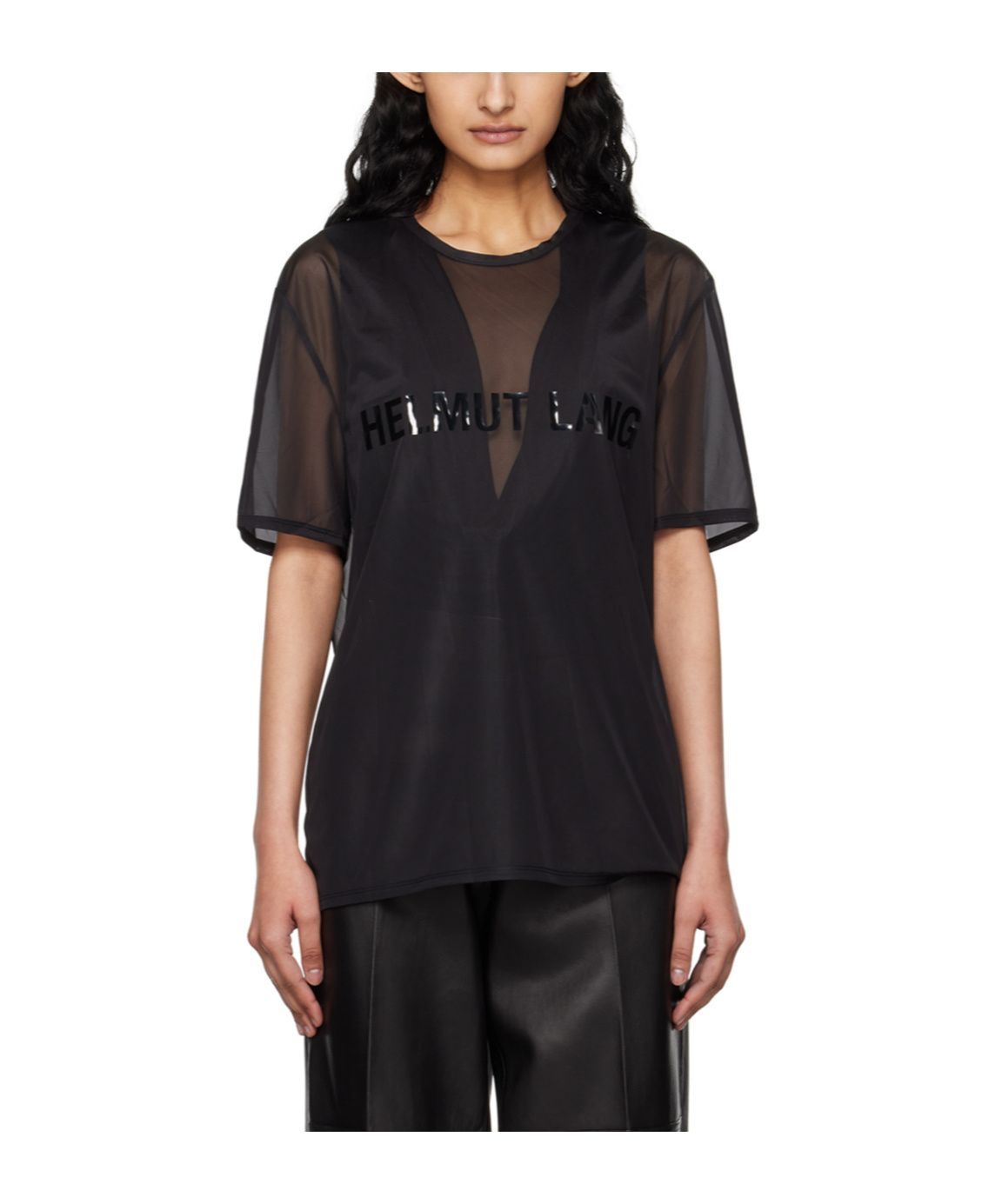 Helmut Lang Black Sheer T-shirt In Black
