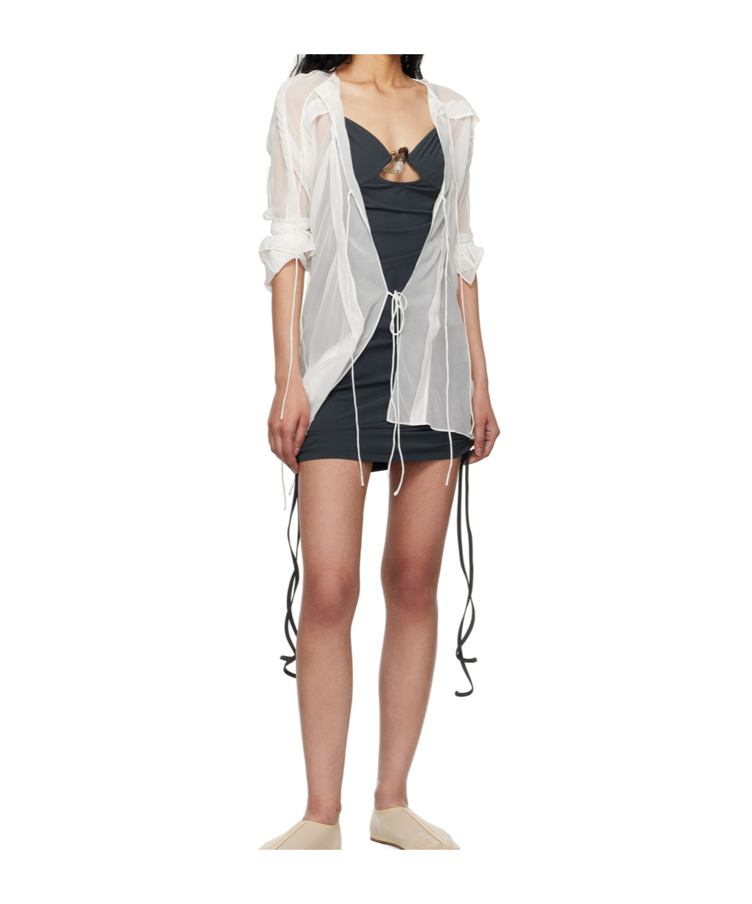 Christopher Esber Gray Nebular Minidress
