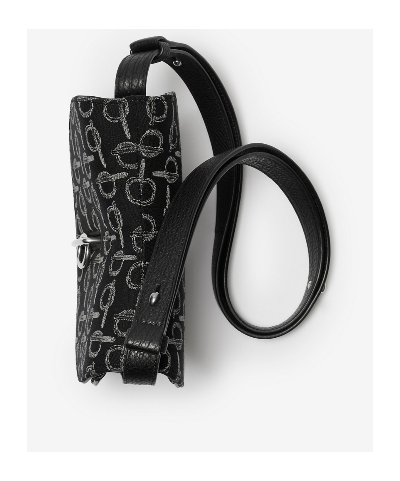 Burberry Mini Rocking Horse B-pattern Crossbody Bag In Black
