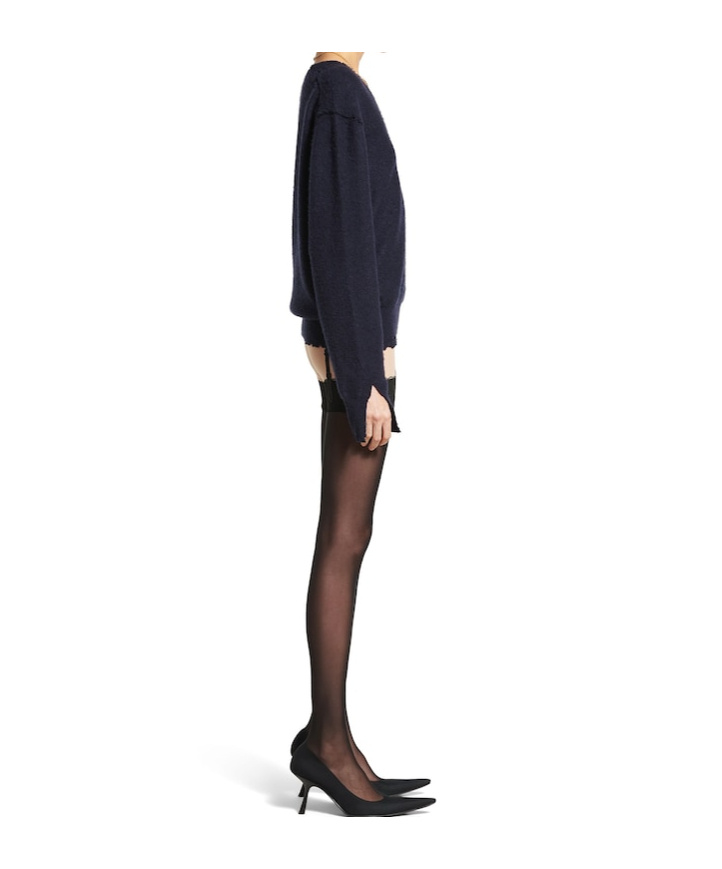 Balenciaga Cashmere-wool Inside Out Sweater In Navy Blue
