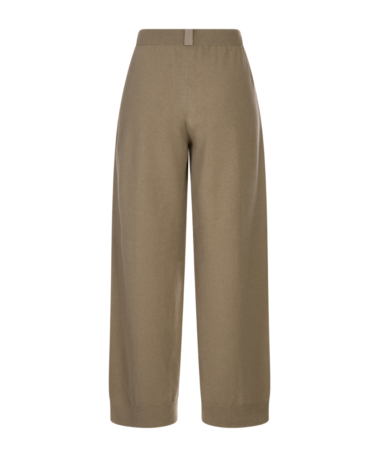 Fabiana Filippi Wide Olive Wool Blend Trousers In Multi