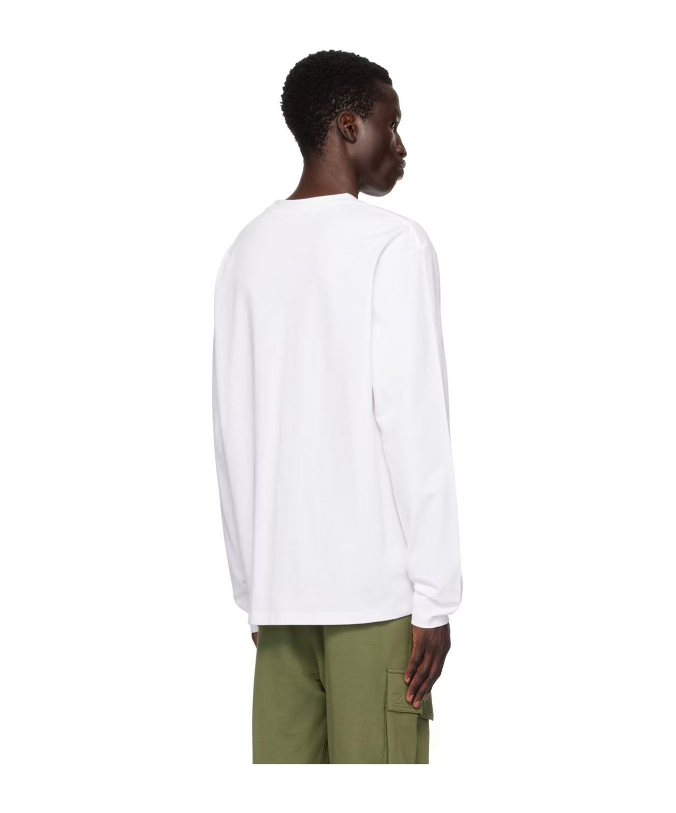 Balmain White Printed Logo Long Sleeve T-shirt In White