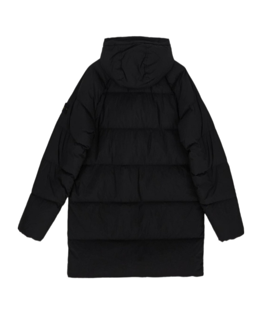 Stone Island Compass-motif Padded Coat In Black