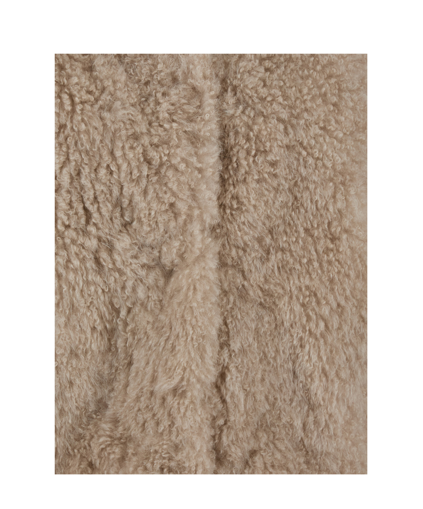 Yves Salomon Beige Fur Jacket With Spread Collar And Front Concealed Closure In Fur Woman In Neutral