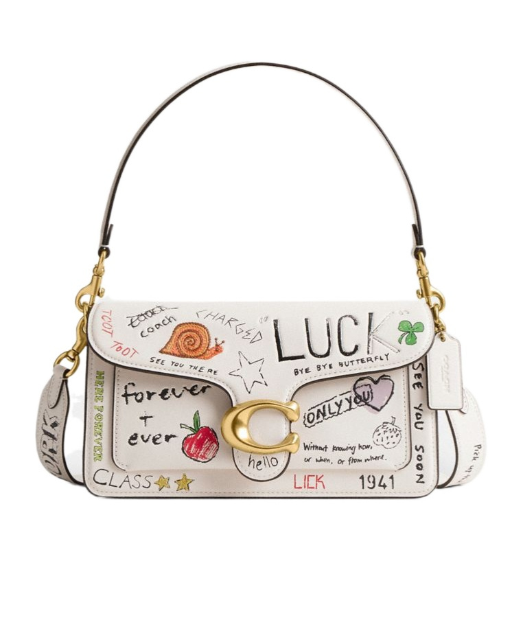 Coach Tabby Shoulder Bag 26 With Sketch Print In Nude