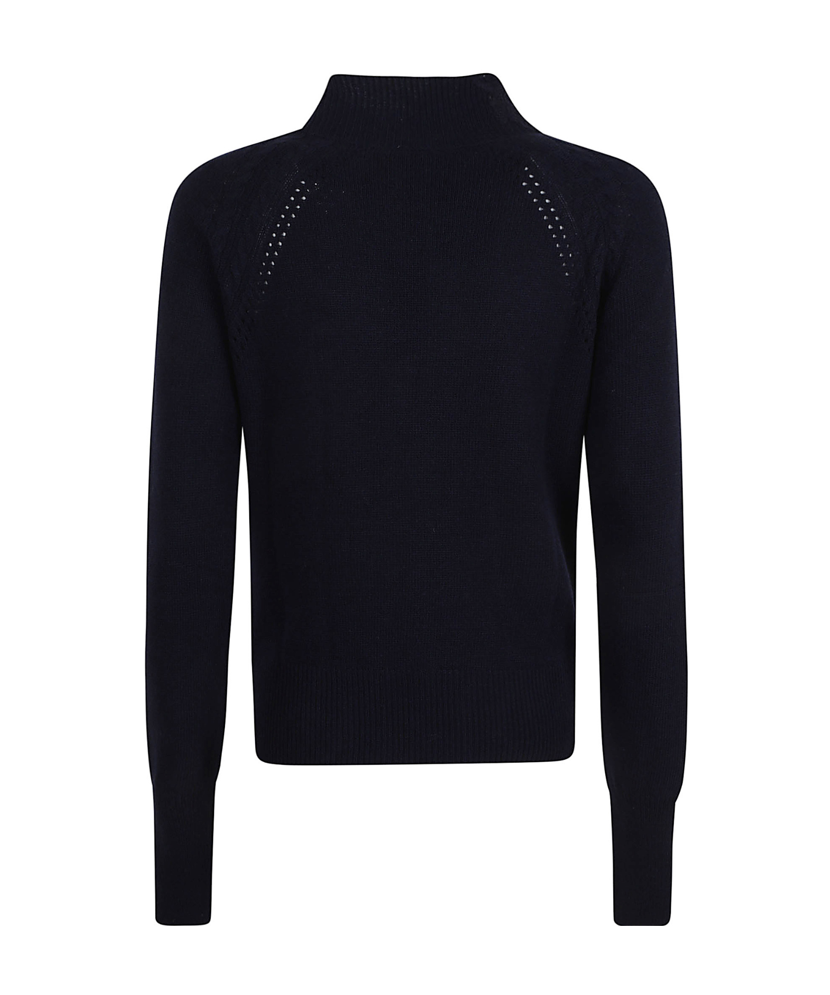 Ermanno Scervino Cable Knit Sweater With Floral Lace Detailing In Black
