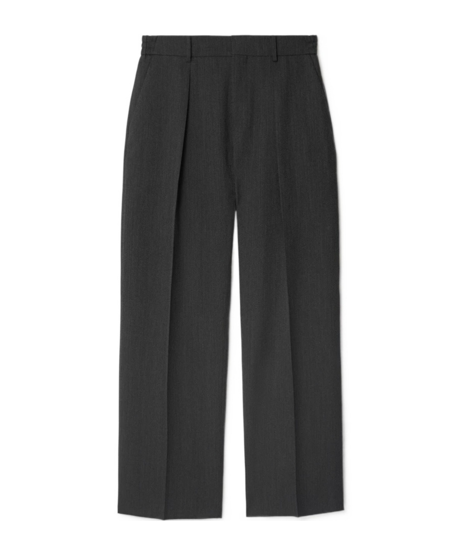 Burberry Wool Tailored Trousers In Gray