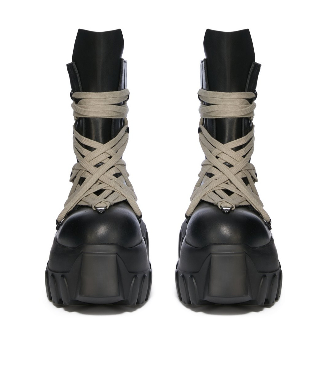 Shop Rick Owens Hollywood Mega Trator Boots In Black