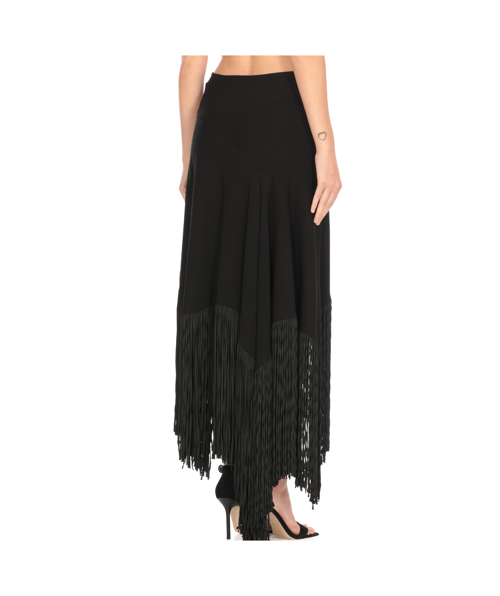 Philosophy Di Lorenzo Serafini Elastic Fringed Maxi Skirt