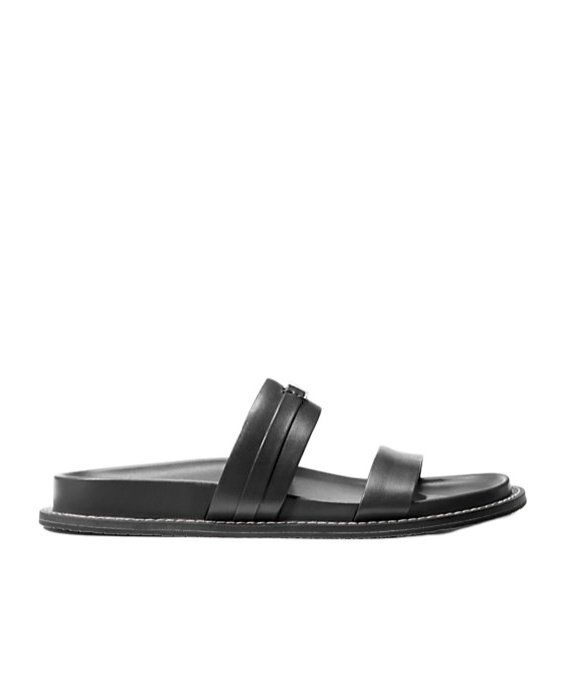 Michael Michael Kors Logo Plaque Slides In Black