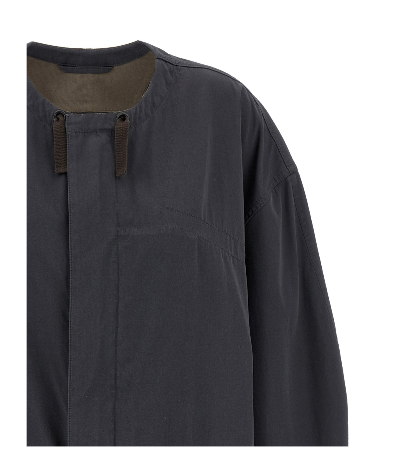 Shop Lemaire Long Sleeve Parka In Grey