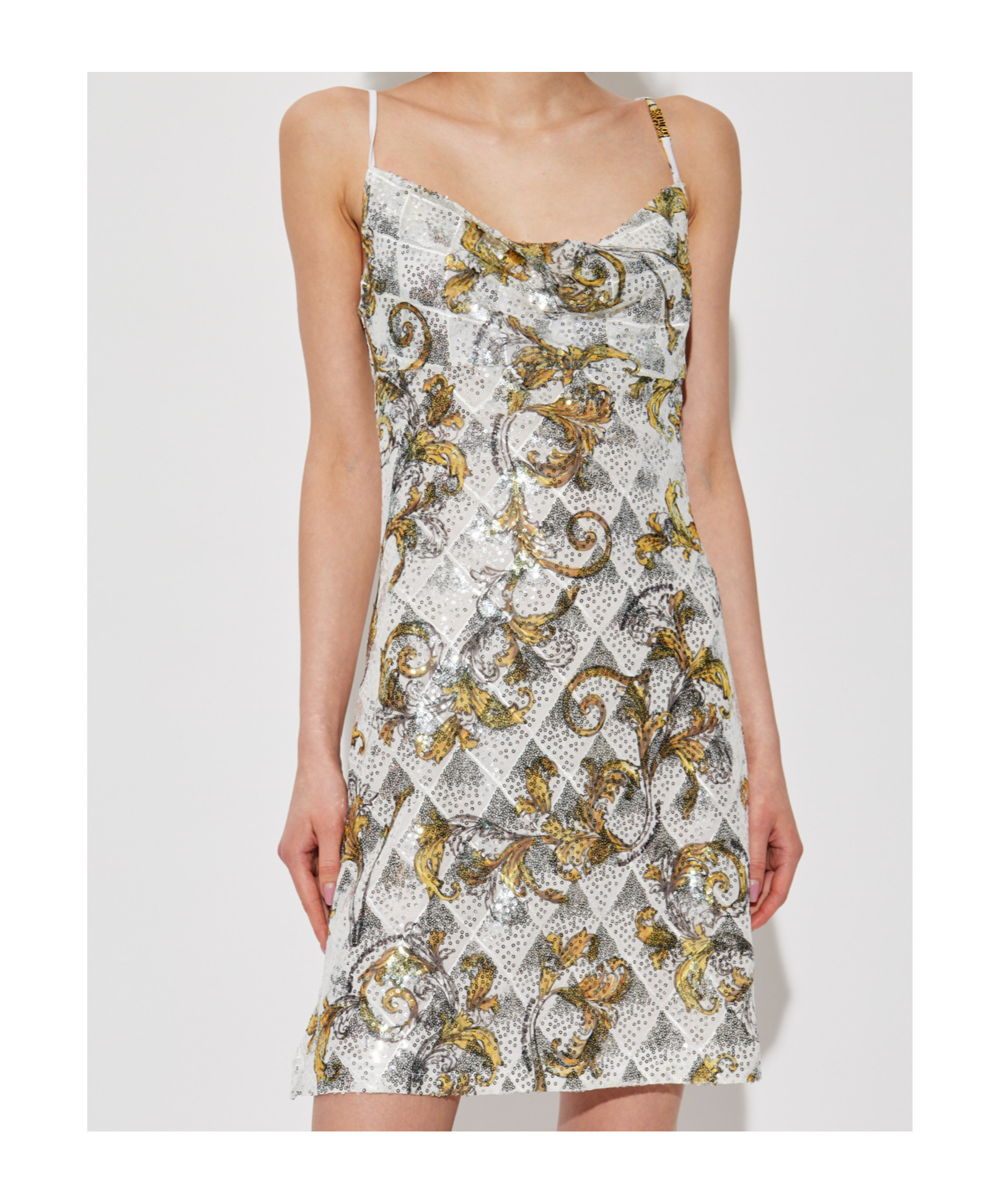 Versace Jeans Suspender Dress In Multicolor