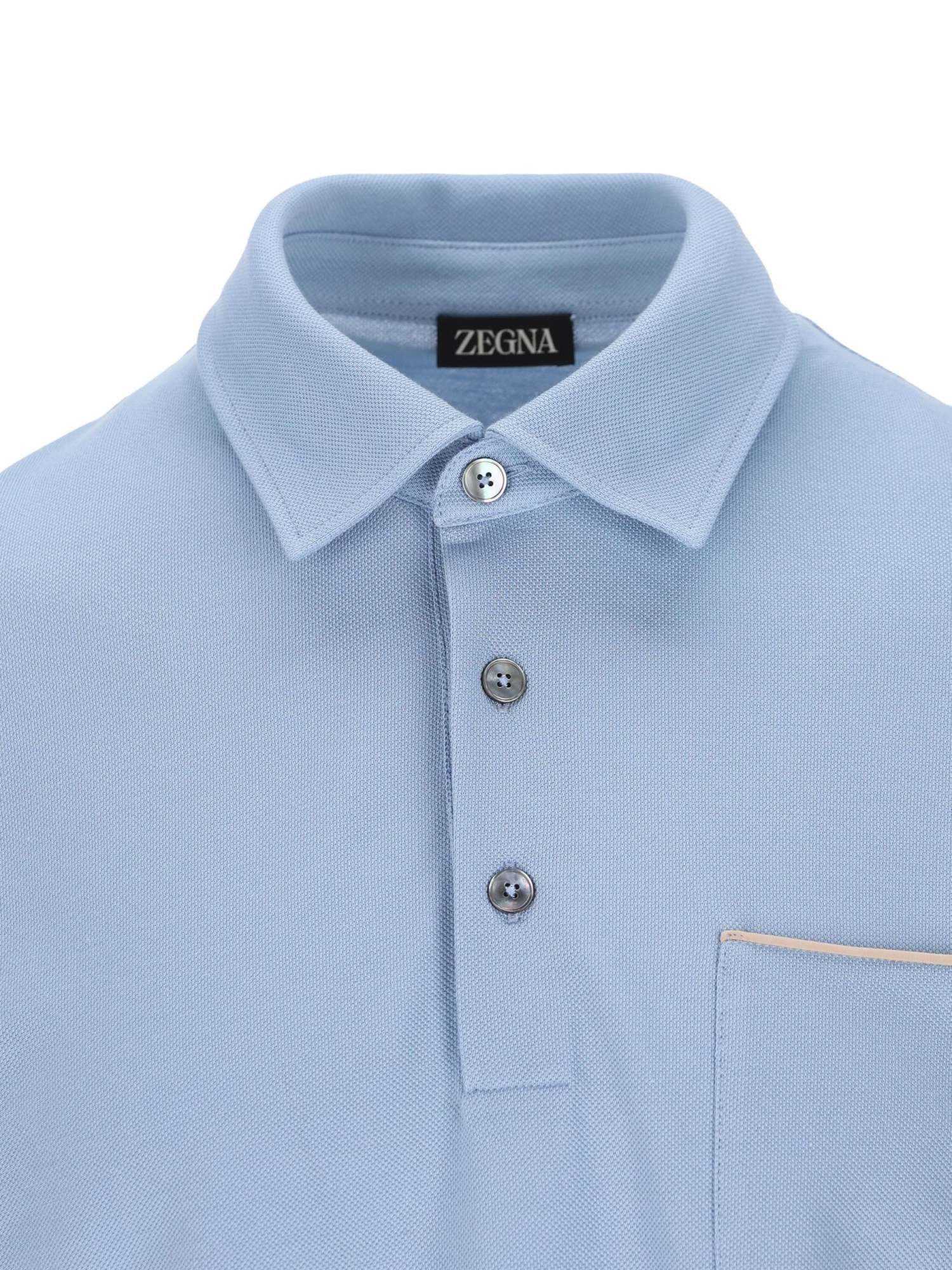 Zegna Short-sleeved Buttoned Polo Shirt In Multi