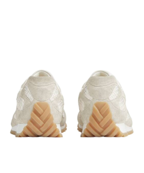 Bottega Veneta Bicolor Mesh And Suede Orbit Sneakers In Nude