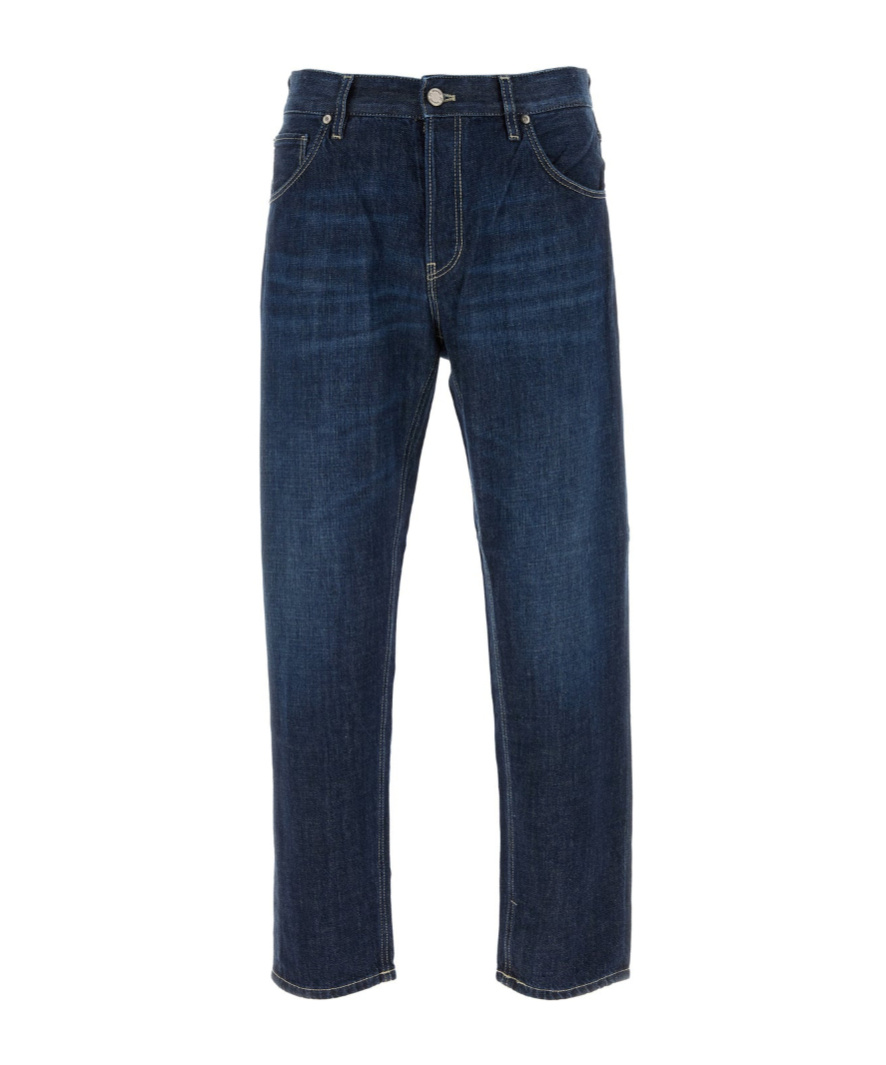 Pt Torino Stitched Denim Trousers Belt Loops In Blue
