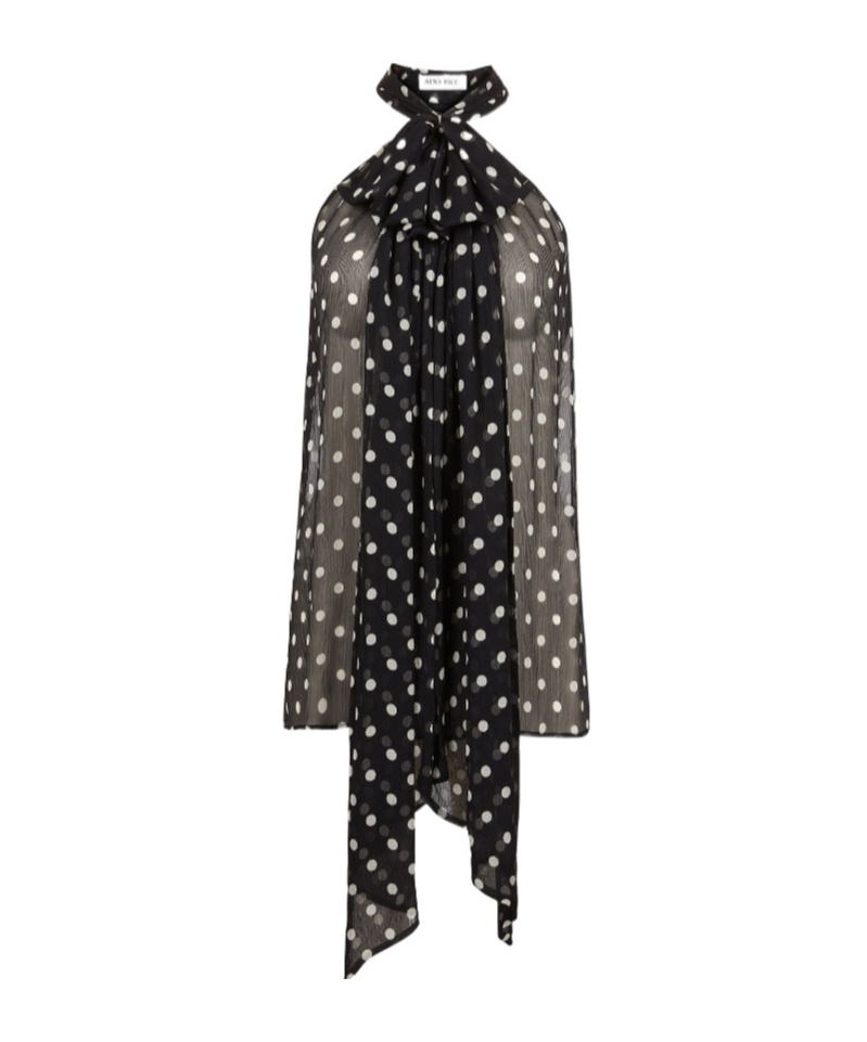 Nina Ricci Halterneck Polka-dot Top In Black