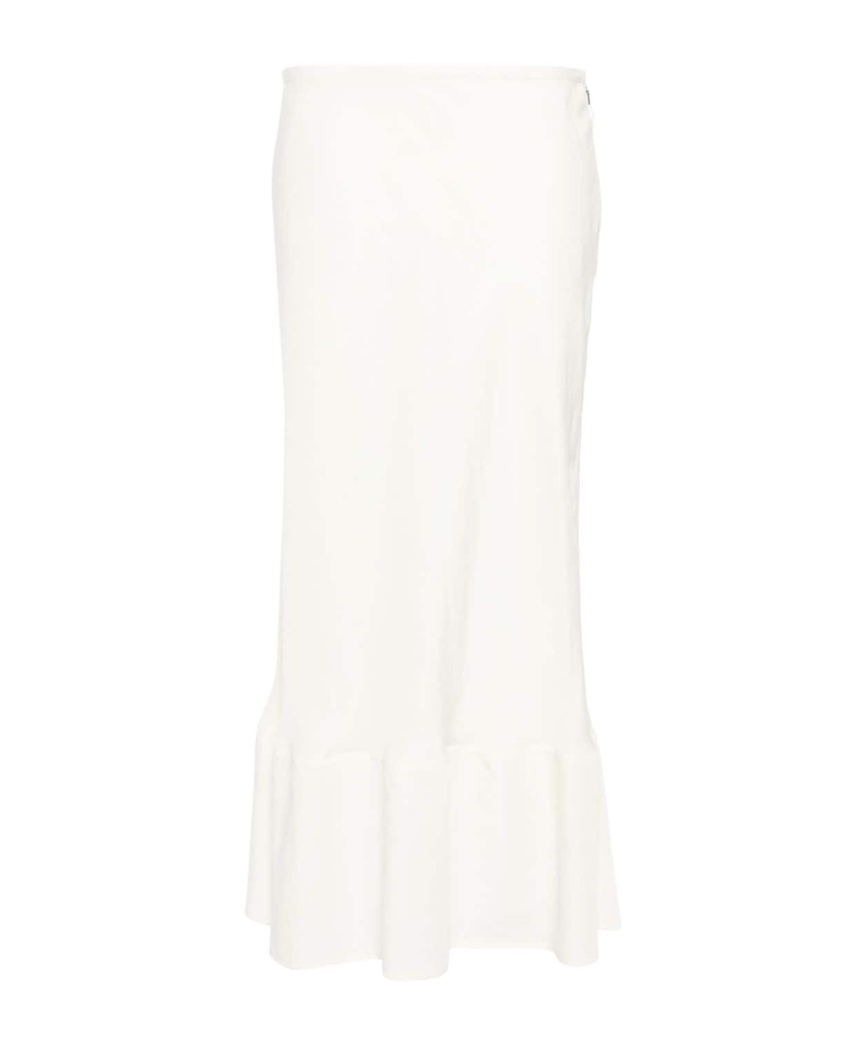 Lemaire Semi-sheer A-line Midi Skirt In White