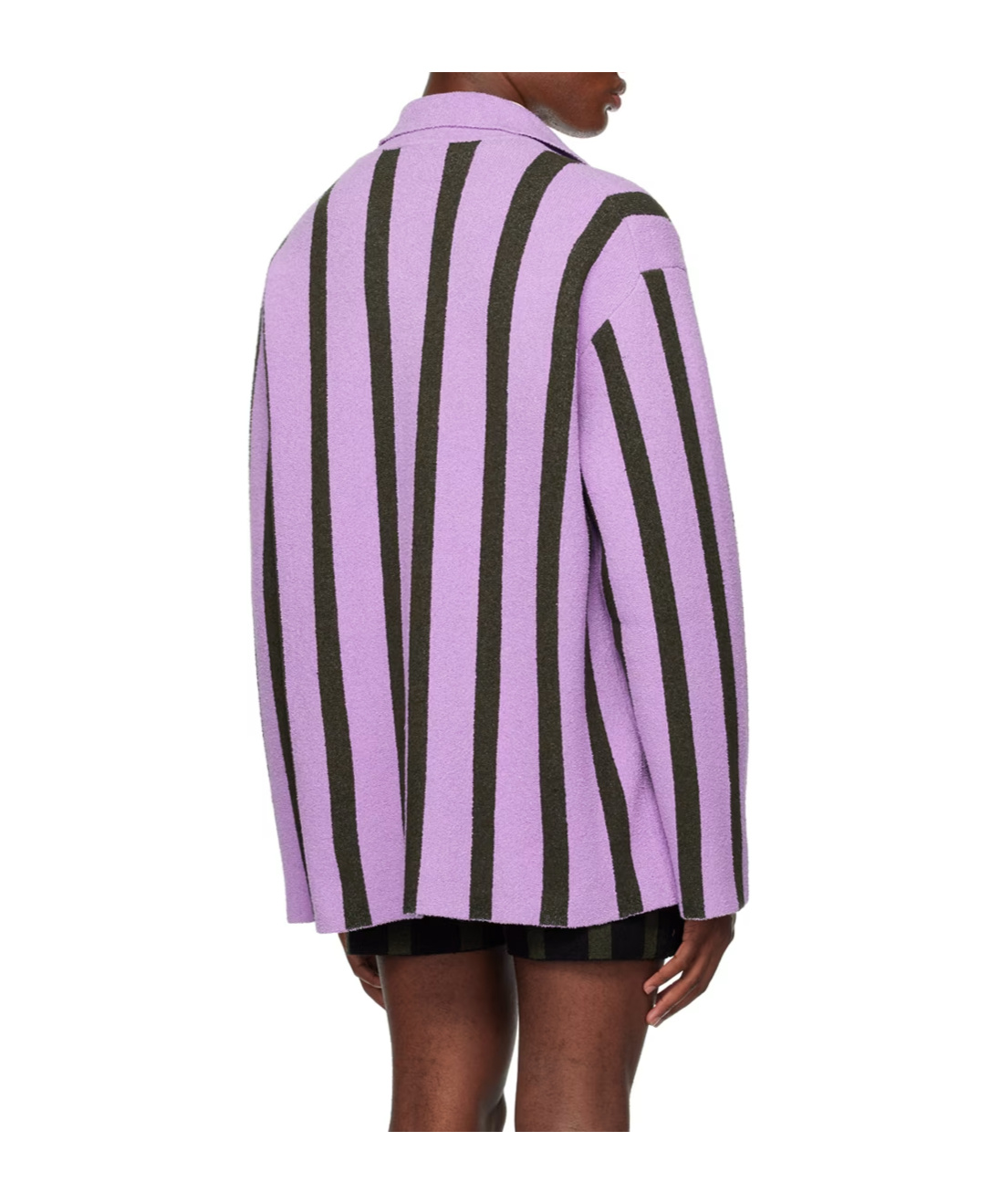 Nanushka Almar Striped Terry-cloth Shirt In Purple