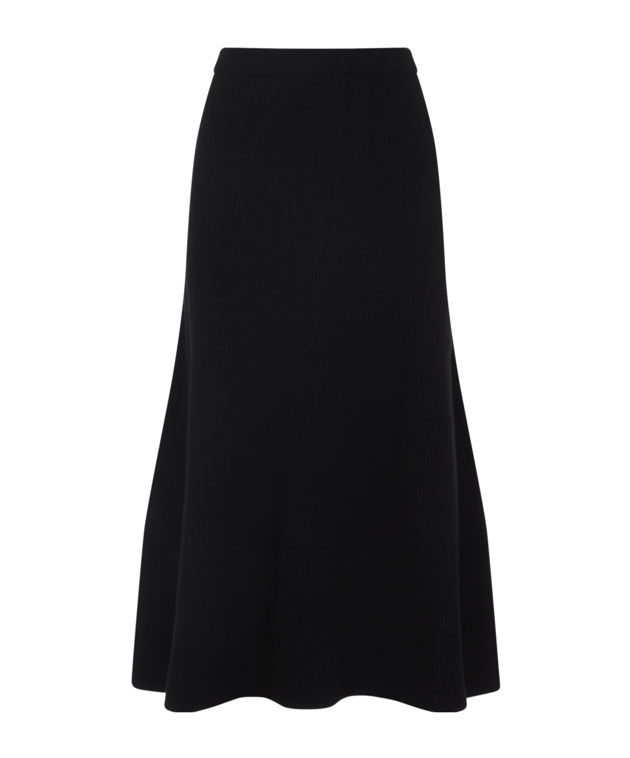 Fabiana Filippi Flared High-waisted Wool Silk Cashmere Skirt In Black